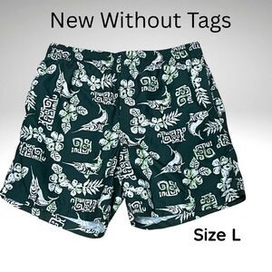 Islander Men’s Swim Trunks – Size Large – Green -NWOT